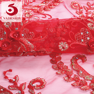 Rojo las telas africanas suiza del cordón suizo/africano grande suizo tela de encaje de Corea - Product Image 3