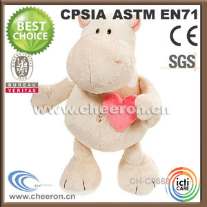 lindo huggable de pie baratos de felpa hipopótamo de peluche - Product Image 1
