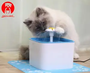 2.5L otomatik kedi su çeşmesi elektrikli su çeşmesi köpek kedi Pet tiryakisi kase Pet mavi içme çeşmesi