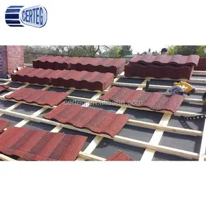 घर के लिए सौर छत टाइल पत्थर लेपित धातु छत टाइल, पत्थर लेपित कदम टाइल छत