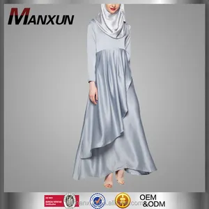 Elegante Dubai Abaya 2016 Burqa Designs Immagine Morbido Raso Islamico Abaya Musulmano Abito Lungo Per Le Donne Chiarore