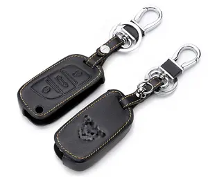 Leather car key cover for peugeot 407 607 306 408 For CITROEN C5 C3 C4 C8 Flip Folding Key Fob Cover CE0536 VA2 blade