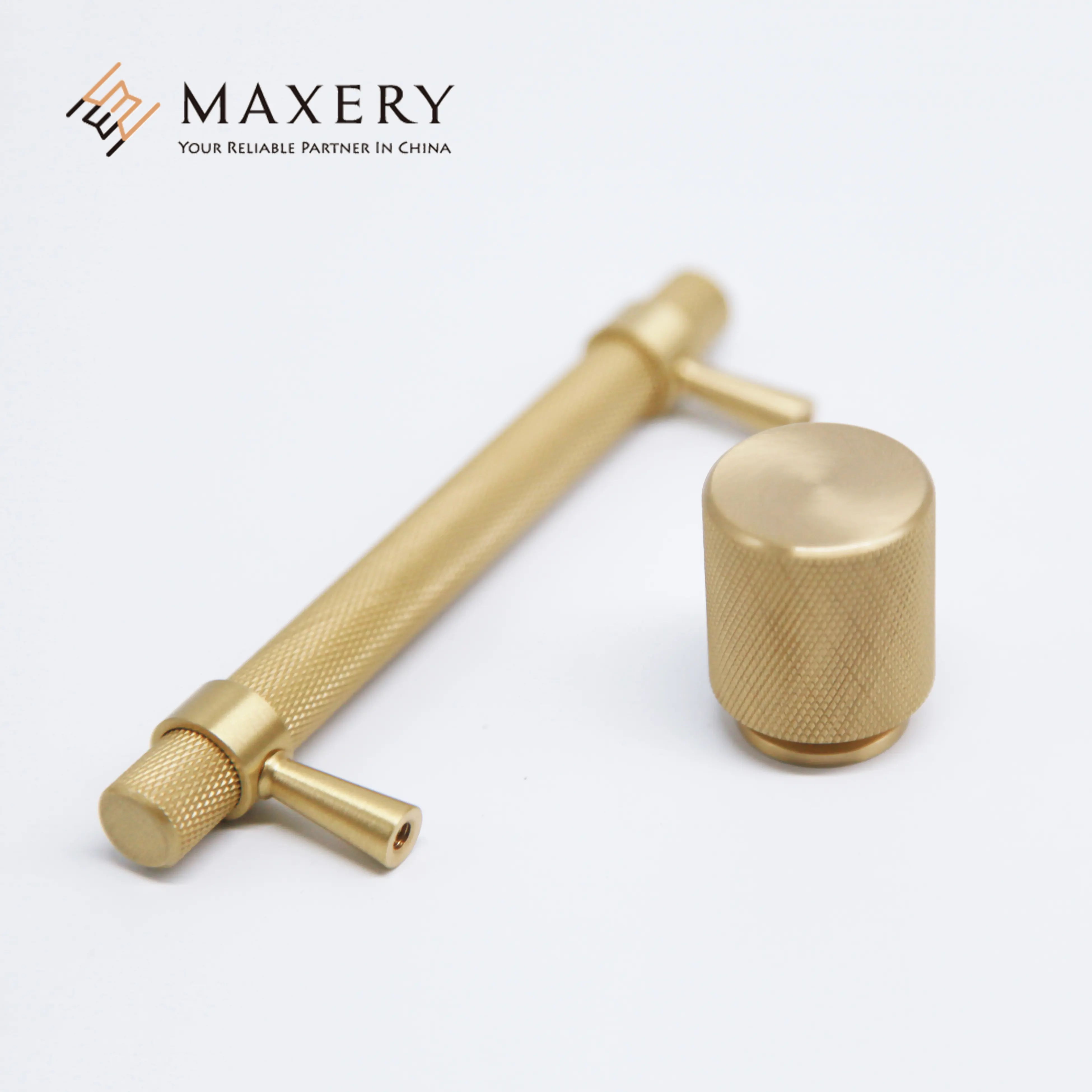 Maxery Brass Xử Lý Đồ Nội Thất Và Nút Bấm Trang Trí Nội Thất Có Khía Xi Lanh Solid Brass Tay Nắm Tủ Thay Thế Tay Nắm Cửa