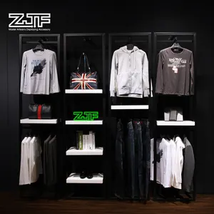 Factory wholesale metal furniture display t-shirt stands store wood displays clothing display rack