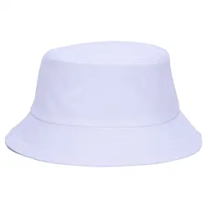 Promosyon pamuk dimi düz çift taraflı beyaz kova şapka
