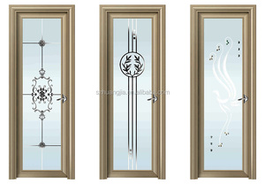 Diseño de puerta cómoda de aluminio con diseño moderno, puertas de entrada de aleación de aluminio con oscilación de vidrio, acabado Interior opcional - Product Image 3