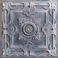 Faux tin painted 3D emboss old wood ceiling tile PL29
