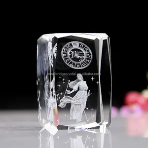 Оптовая продажа, новый дизайн, стеклянный куб с 3d-печатью для рекламных подарков