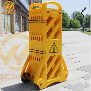 Traffic Safety Crowd Control Yellow Removable Expandable Plastic Barrier