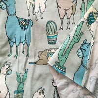 Maßgefertigter Digital-Bedruckter Bio-Baumwoll-Elasthan-Jersey-Strickstoff 95% Bio-Baumwolle Spandex Bedruckter Stoff