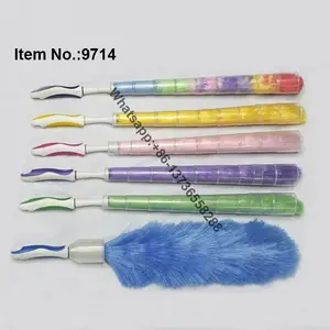 Plumeau de nettoyage de plumes en plastique, couleur brillante, plumeau antistatique, avec couvercle PP, livraison gratuite, HQ9714