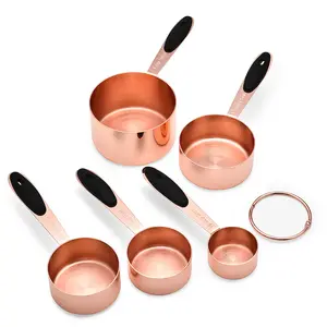 Ensemble de cuillères et tasses en acier inoxydable or Rose, pour mesure, haute qualité, 1 pièce