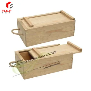 Cajas de madera para artesanías, cajas de madera sin terminar personalizadas y carteles de pared, cajón de madera para regalo, caja de embalaje de vino, venta al por mayor