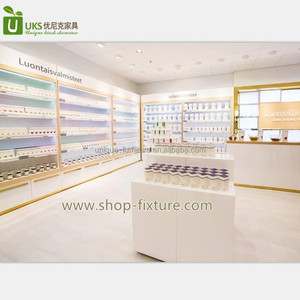 Arredamento per Negozio di Farmacia, Design Moderno ed Elegante con Bancone in Legno <span class=keywords><strong>Bianco</strong></span> e Base in MDF - Product Image 1