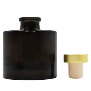 Mescente 100ml 200ml high quality matte black reed diffuser glass bottle