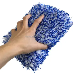 Araba aksesuarları parlatıcı tekerlek temizleme karışık renk Premium mikrofiber araba yıkama Pad Mitt sünger eldiven için otomatik detaylandırma