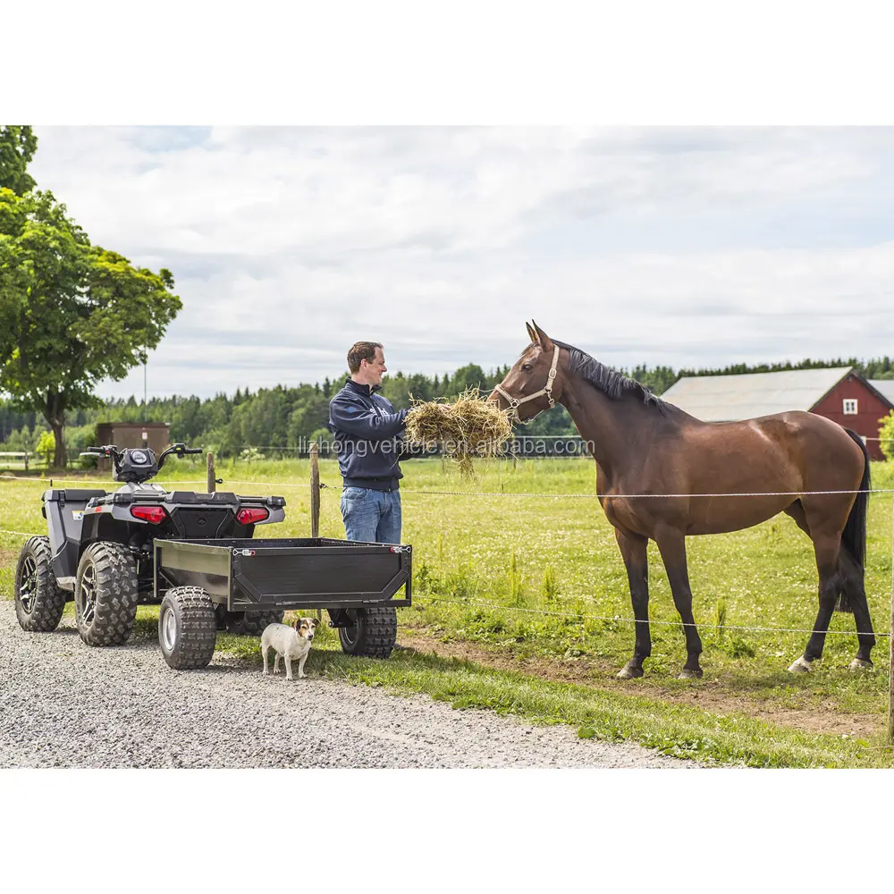 Mini remorque de caravanes avec grue, remorque atv tout terrain, remorque de bûches de forêt tractables avec grue