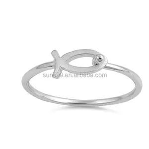 Customized Design Stainless Steel Christian Fish 6mm Ring