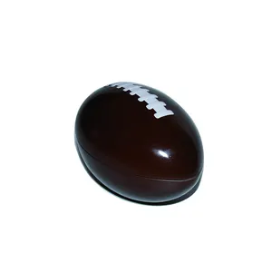 Rugby ball shaped metal chocolate tin box custom candy gift tin can