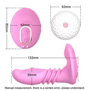 Hot Sale G-Tempat P-Tempat Teleskopik <span class=keywords><strong>Strapon</strong></span> Dildo Remote Control Pemanas Vibrator Seks Mainan - Product Image 5