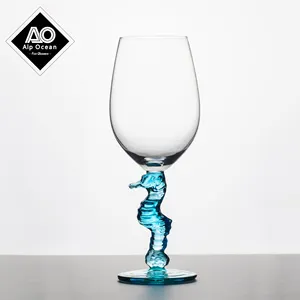 Alp Oceaan Glaswerk 550 Ml Hotselling Seahorse Ontwerp Wijn Glas, Speciale Gift Wijnglas