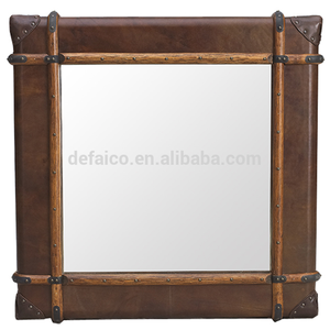 L'aviation malle en cuir antique miroir carré - Product Image 2