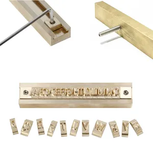 Benutzer definierte Schrift Leder Prägung Alphabet Gold Buchstaben und Nummer Prägung Logo Leder Metall Hot Stamp Set