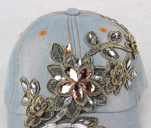 China manufacturer <span class=keywords><strong>paste</strong></span> Rhinestone vine embroidery baseball cap - Product Image 5