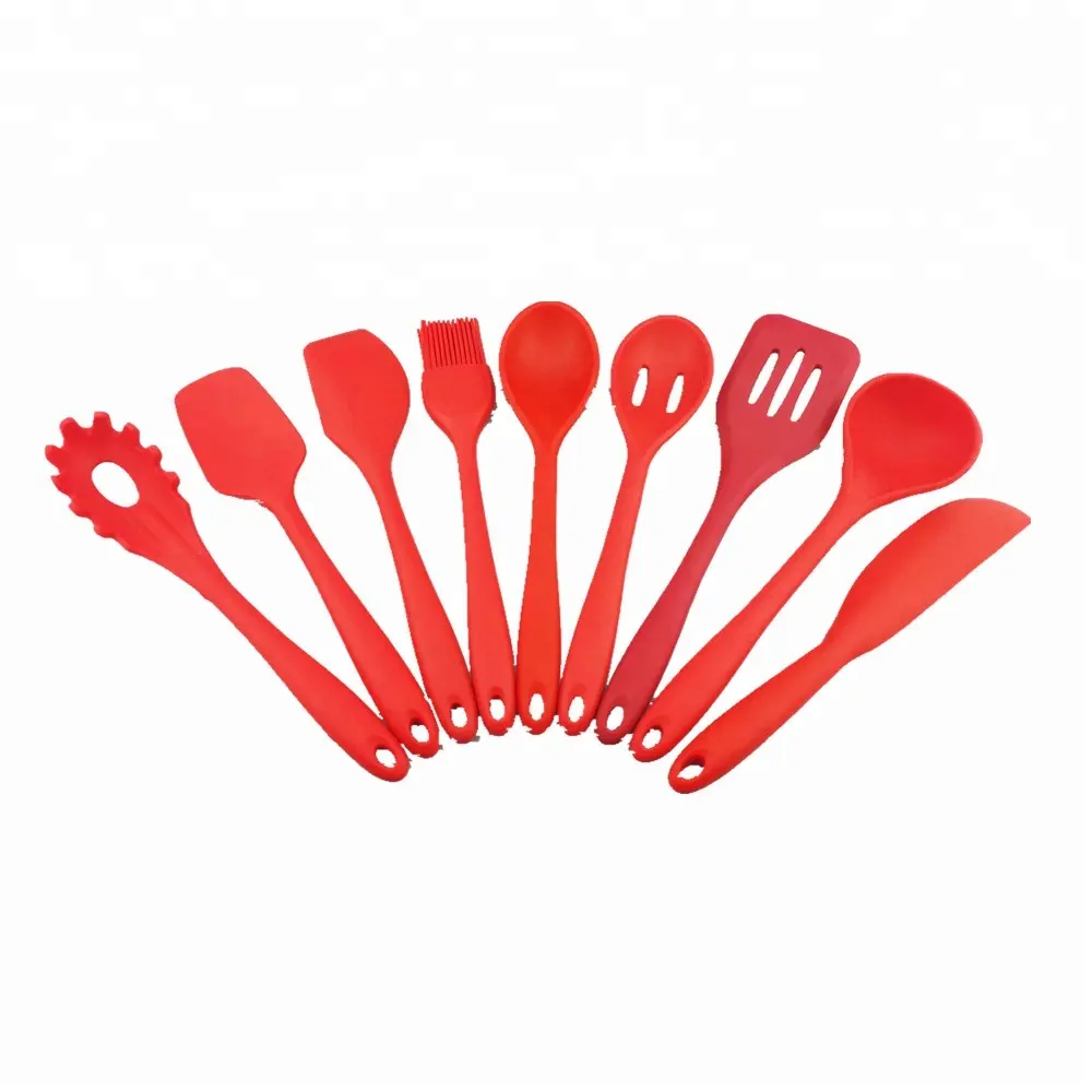Hitze beständige Silikon-Küchengeräte Kochgeschirrset-Küchen utensilien aus massivem Silikon/neue Silikon-Küchen produkte