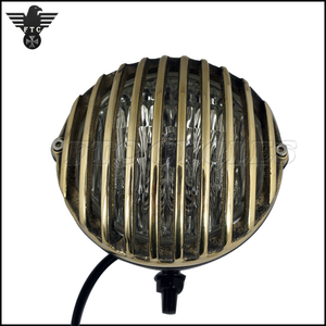 En Laiton massif Grillé Personnalisé Vintage Phare De Moto pour <span class=keywords><strong>Harley</strong></span> <span class=keywords><strong>Scrambler</strong></span> - Product Image 4