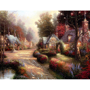 Dernières toscane italienne vignoble paysage peinture avec led lumière pour le cadeau de vacances - Product Image 3