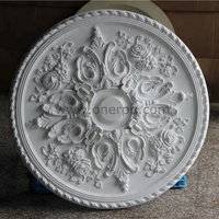Roseta blanca de poliuretano con diseño de espuma de PU tallada, medallón de rosa de techo para decoración de interiores, diseño de roseta blanca de poliuretano para decoración de interiores