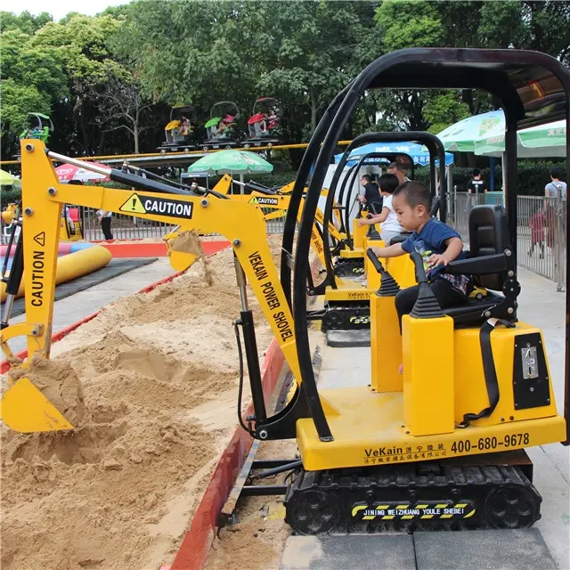 China supplier VEKAIN kids mini electric kids excavator rides! Amusement park rides kids toy games electric mini excavator