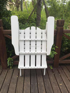 كرسي أدرُندَك للطي أثاث خارجي أحمر اللون مستلق كرسي خشب الحديقة - Product Image 4