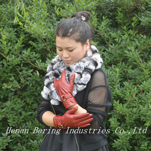 Moda para mujer de Pelo de Piel de Oveja guantes De Cuero Napa - Product Image 2