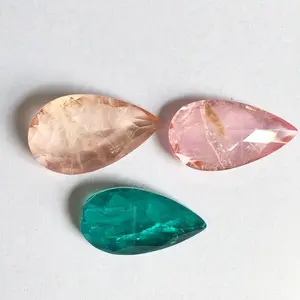 Turmalina en forma de pera, cristal de cuarzo, piedra rugosa, varios colores, compradores de piedra preciosa