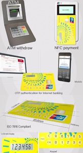 ESECU PET/PVC ISO Standard de Sécurité programmable LCD Affichage banque à puce vierges java carte - Product Image 4
