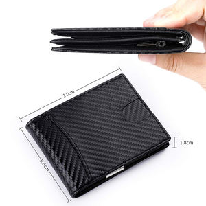 RFID in fibra di carbonio <span class=keywords><strong>portafoglio</strong></span> Da <span class=keywords><strong>Uomo</strong></span> su misura in <span class=keywords><strong>pelle</strong></span> a tre ante clip dei soldi del raccoglitore - Product Image 6