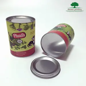 high quality customized round tin lids recycled cardboard boxes food paper cans with full color printing