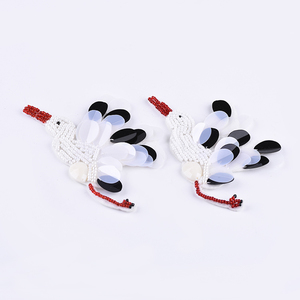 Yongze lentejuelas apliques encargo tejida 3D hierro palo en remiendos del pájaro - Product Image 4