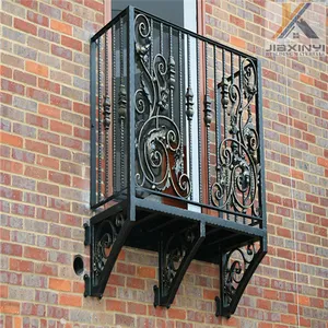 Wall mounted European-syle wrought iron railing for window