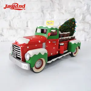 Vintage handmade iron art creative Christmas pickup truck model