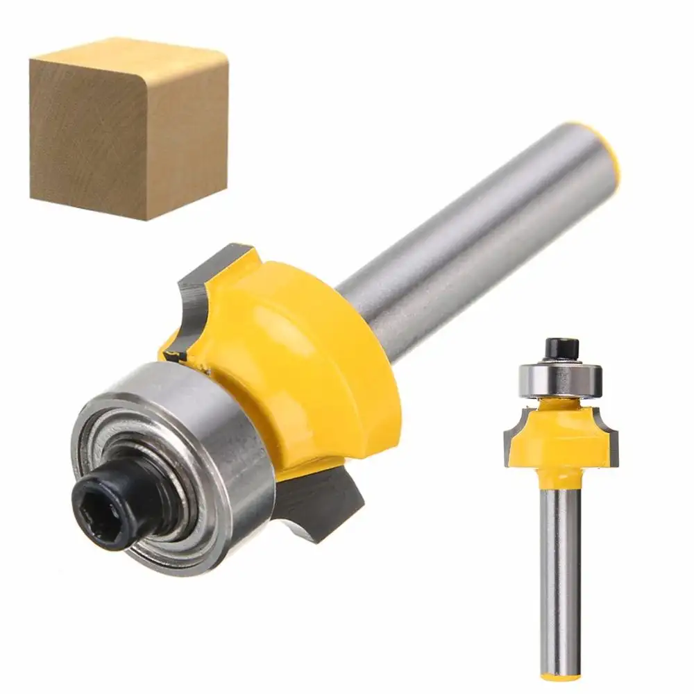1pc Carbide Round Over Edging Router Bit Mayitr 1/8" Radius 1/4" Shank Woodworking Milling Cutter