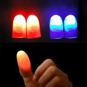 Hot 1Pair Creative Magic Thumb Tip LED Magic Trick Finger Lights for Party Props