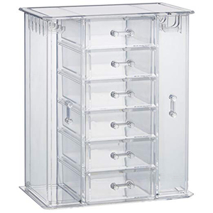 Claro acrílico joyería organizador pecho/MAQUILLAJE caja <span class=keywords><strong>de</strong></span> almacenamiento con 6 cajones y colgante collar titular - Product Image 1