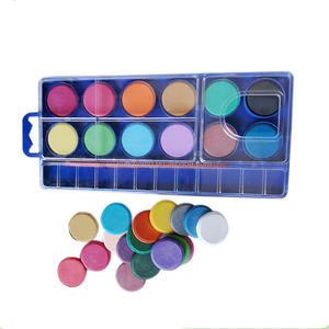 Ensemble de peinture aquarelle pour gâteaux aquarelle 12, 16, 24, 28, 36, 48 couleurs de boîte en plastique avec pinceau gratuit - Product Image 1