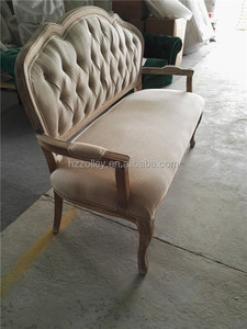 Sofá de Estilo <span class=keywords><strong>Francés</strong></span> <span class=keywords><strong>Antiguo</strong></span>, Sofá Clásico con Armazón de Madera y Tapicería de Tela, Sofás de Estilo <span class=keywords><strong>Antiguo</strong></span> - Product Image 3