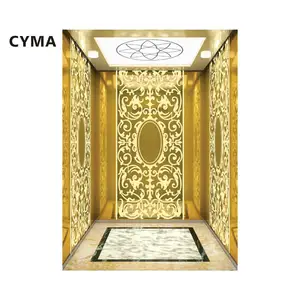 Yolcu asansörü lüks otel asansör üreticisi lüks konut asansörü altın ucuz 630kg Modern dişlisiz makine