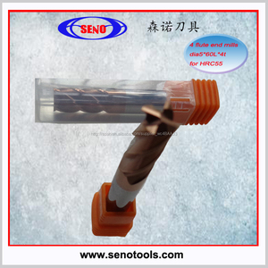 plaza molino de extremo aplanado de carburo sólido molinos HRC55 de acero inoxidable o acero - Product Image 4