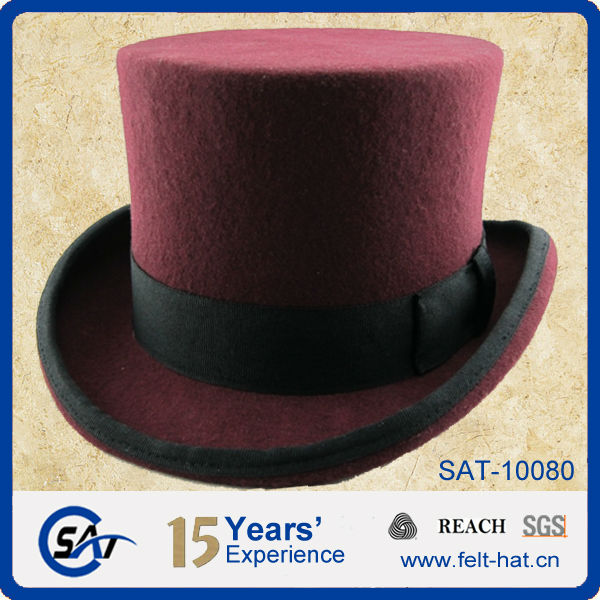 Шерстяная шляпа, бордовая